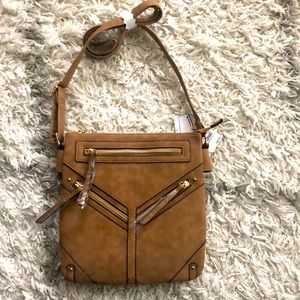 VR NYC Zip Closure Double Compartment Crossbody Bag